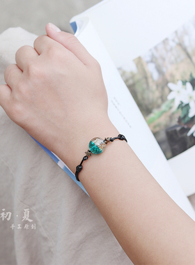醉墨夜明珠琉璃手链新款百搭男女