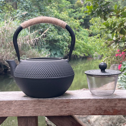 老武士铁壶手工防烫茶壶1.2L铸铁壶日式南部铁器无涂层复古烧水壶 - 图1