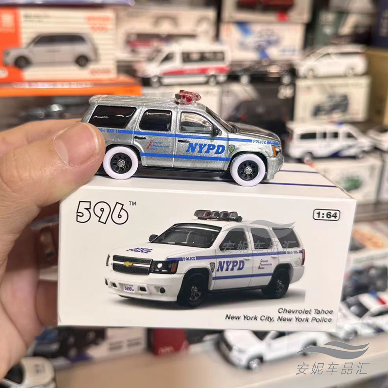 596 Model 1:64雪佛兰面包车 CHP NYPD LAPD警车 DHL合金车模-图0