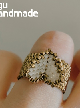 爱心串珠戒指日本进口米珠手工饰品编织