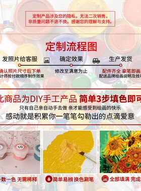 照片私人油画来图定制diy数字油画人像风景宠物手绘填充节日礼物