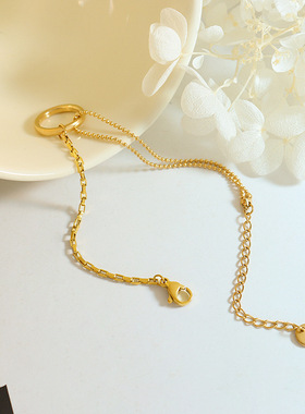ins风及简金属圆环拼接手链