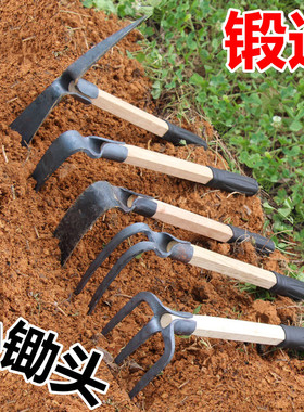 锄头农具种菜两用除草家用镐头挖土户外耙子赶海神器园艺挖笋工具