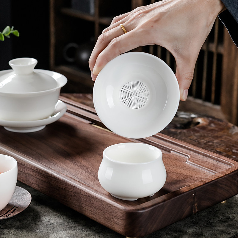 茶漏茶滤羊脂玉白瓷茶叶过滤网泡茶陶瓷公道杯一体滤茶器茶具配件,淘宝优惠券,粉丝福利购,淘宝优惠卷