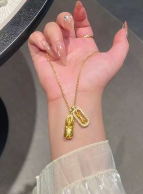 新中式招财貔貅金刚杵项链