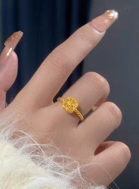 钛钢戒指 方糖开口戒指