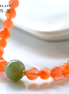 凉山南红锁骨链女和田玉项链