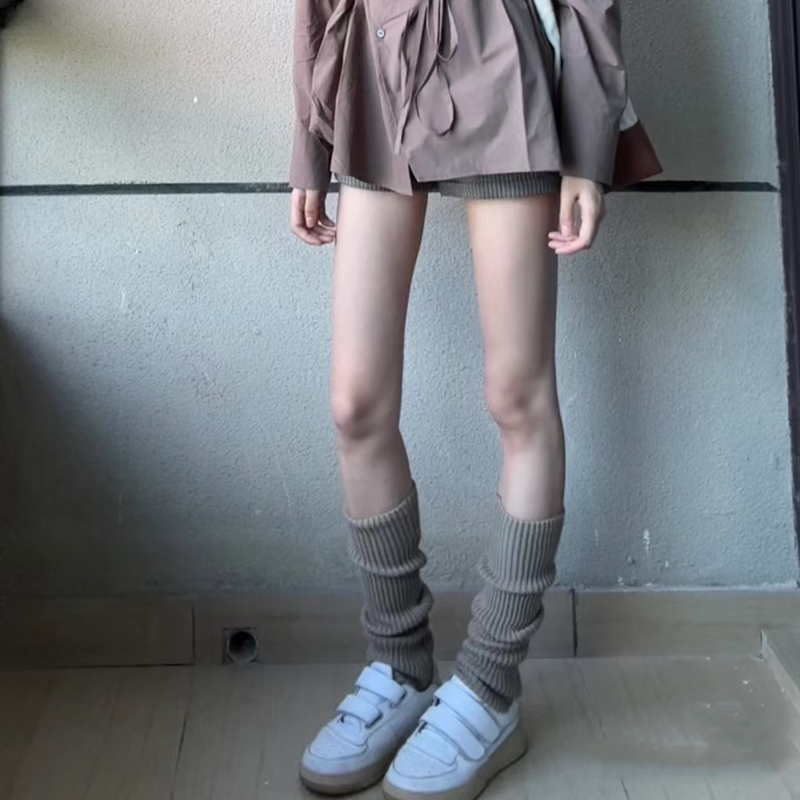 暖冬拍档~100%纯山羊绒袜套保暖过膝长筒袜针织堆堆袜护小腿脚腕 - 图2