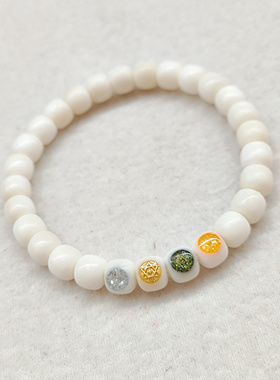 天然白玉菩提手串精工镶嵌水晶流沙轻奢盘玩绕指柔情侣手链佛珠