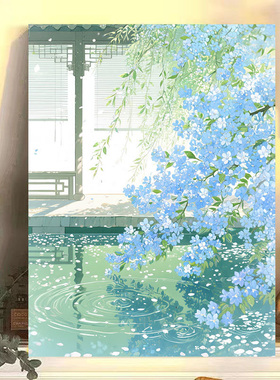 宫崎骏数字油画diy手工风景填充