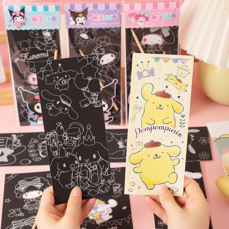 爆款儿童创意三丽欧刮刮画本diy涂色本书签绘画填色本玩具炫彩画 - 图2