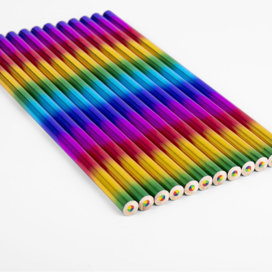 彩虹铅笔闪粉五彩橡皮头小学生一年级二年级不用削2b铅笔文具用品,淘宝优惠券,粉丝福利购,淘宝优惠卷
