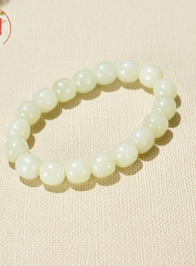 润芯玉天然玉石手串若羌黄玉山料