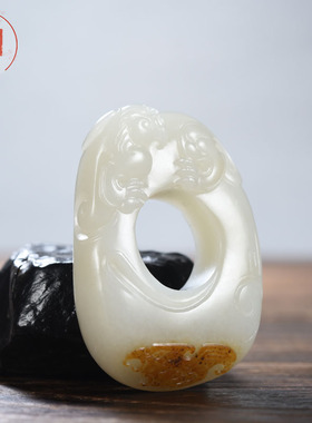 润芯玉新疆和田玉籽料洒金皮扳指