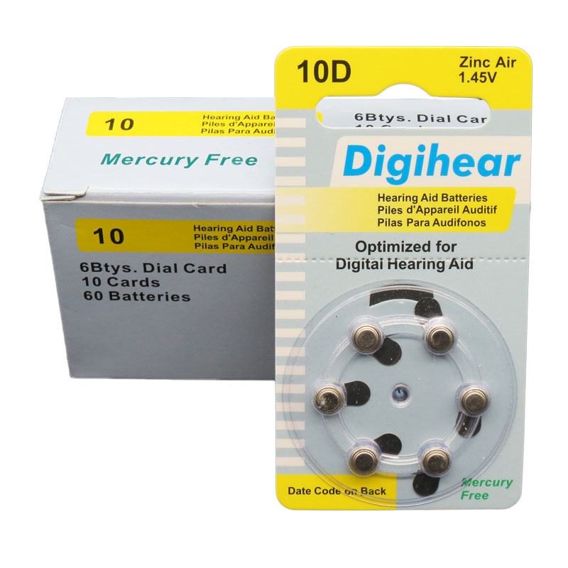 正品Digihear 10D/312D/13D/675D助听器锌空气电池1.45V一盒 - 图3