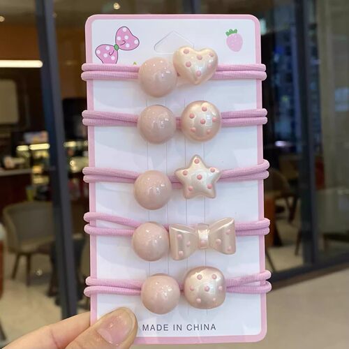 扎头发绳女儿童高弹力发光皮圈绑马尾橡皮筋可爱卡通夜光皮套发圈 - 图2