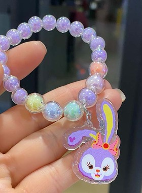 手链女童女孩串珠闪亮亚克力公主