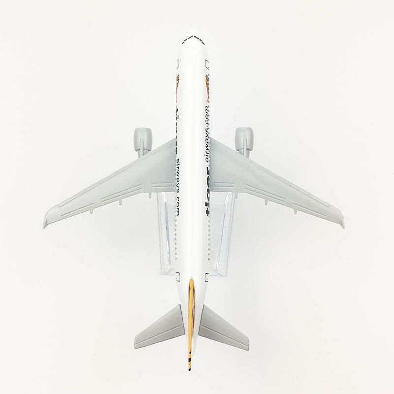 包邮飞机模型仿真客机合金静态摆件 16CM老虎航空空客A320-图1