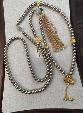 新中式长款斜挎链国风珍珠项链秋冬女璎珞背云配饰马面裙高贵版