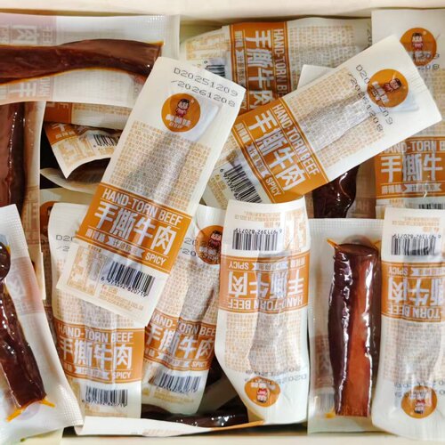 棒棒娃手撕牛肉干500g四川特产解馋五香麻辣味新日期熟食散装称重 - 图1
