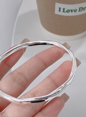 水贝精致纽带闪砂足银999手镯