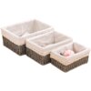 Rattan storage basket with lid, cosmetics and miscellaneous storage box