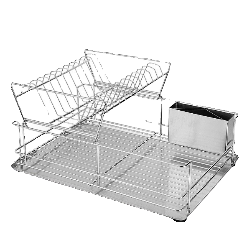 仁品304不锈钢厨房置物架沥水架碗架双层碗碟架厨房收纳架 - 图3