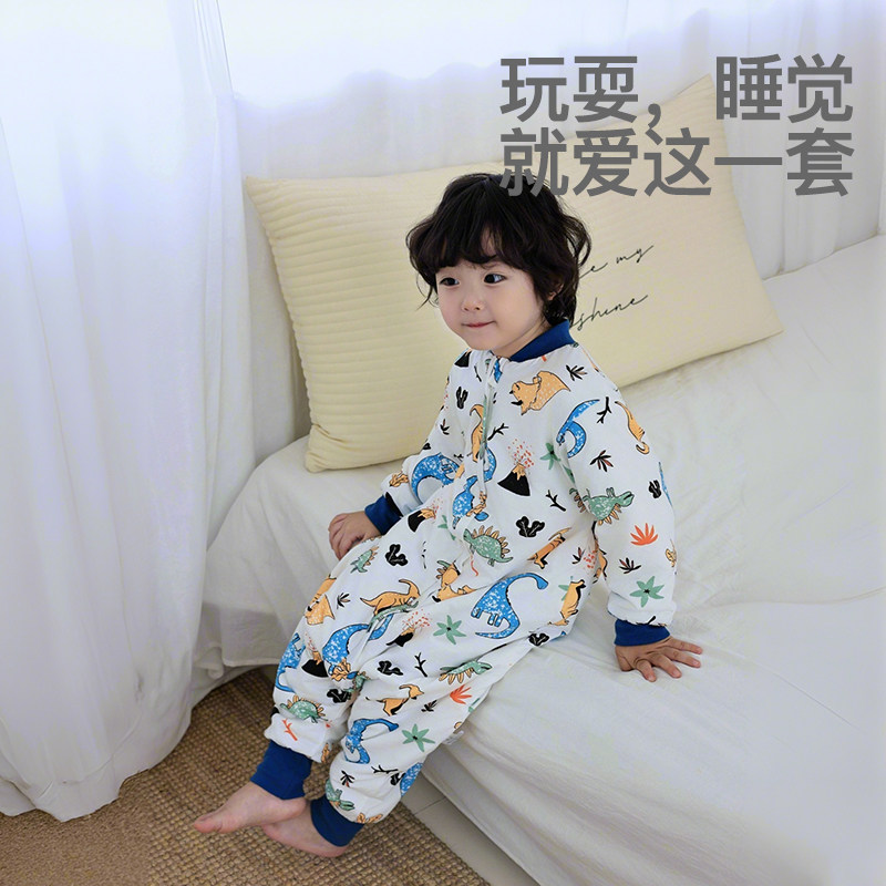 婴儿睡袋秋冬夹棉宝宝加厚防踢被新生儿连体多功能长袖拉链式睡衣,淘宝优惠券,粉丝福利购,淘宝优惠卷
