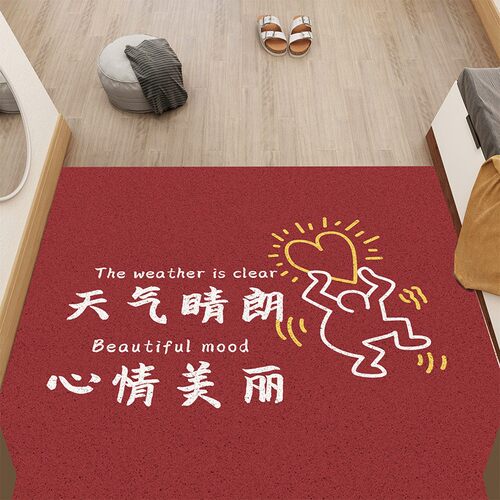 国潮红色入户门地垫进门门厅门口地毯门垫入门丝圈脚垫子家用定制 - 图2