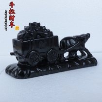 Natural Black Dazzling Stone Bull Lapel Truck Black Jade Bull Layuan Treasure Jade Engraving Pendulum