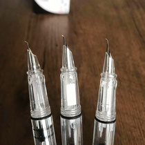 (Send Nib) Transparent Large Capacity Dark Spire Meri Work Pen Bend Sharp Elbow Hard Pen Calligraphy Student Practice Letter Writing