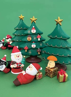 日式猫咪圣诞节主题树脂摆件
