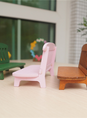 猫部杂货 日式复古猫咪的家具木质长椅微场景童年摆件车载装饰