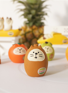 杂货日式猫咪达摩水果造型小摆件