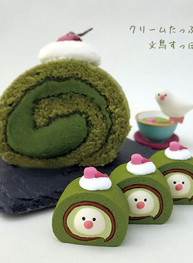 猫部杂货少女心风文鸟茶话会摆件