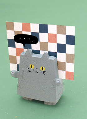 猫部杂货日式风呆萌便签夹摆件