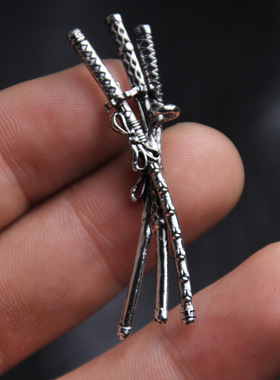 项链索隆吊坠鬼彻动漫三刀剑流挂件配饰海贼王合金三刀流