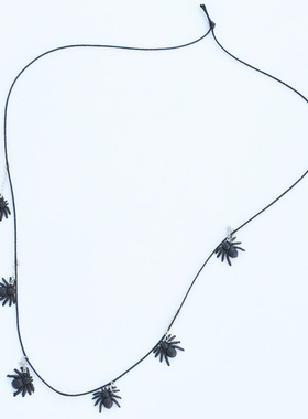 欧美跨境万圣节创意夸张蜘蛛项链个性搞怪暗黑蜘蛛蚂蚁蚊子锁骨链