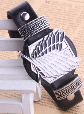 外贸 动漫周边进击的巨人调查兵团 朋克手带 手环手链