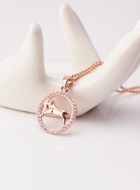 简约镶钻饰品白羊座星宿星座项链 短外贸