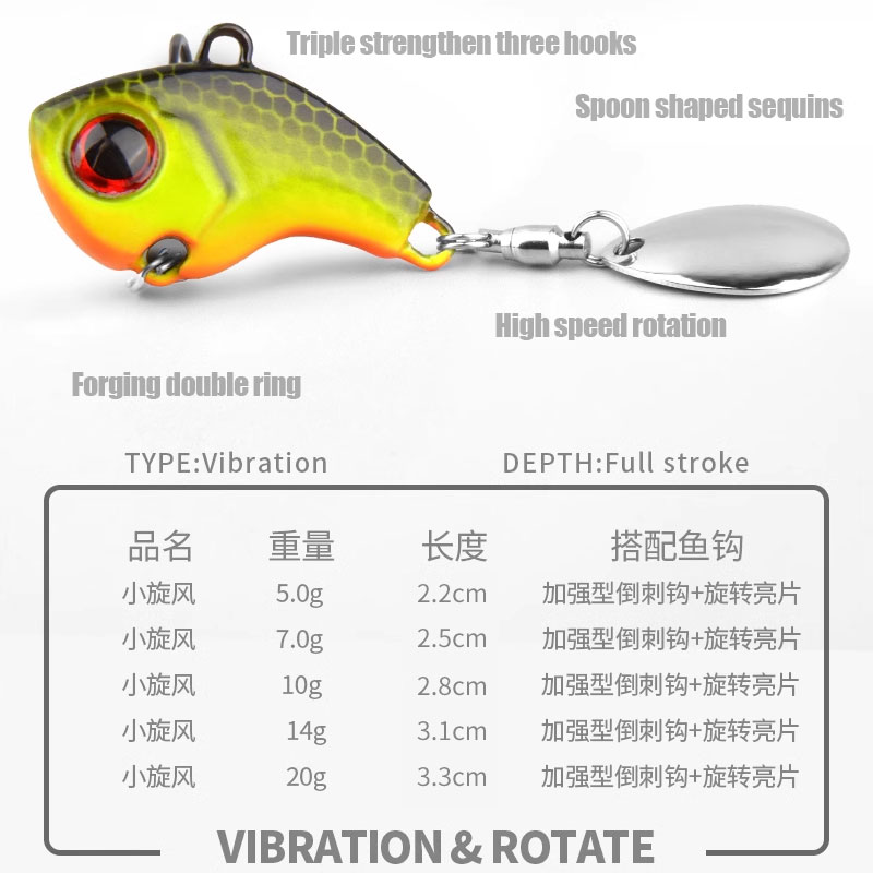 vib路亚饵小旋风单钩带旋转亮片金属远投假饵套装淡海钓翘嘴鲈鱼 - 图0