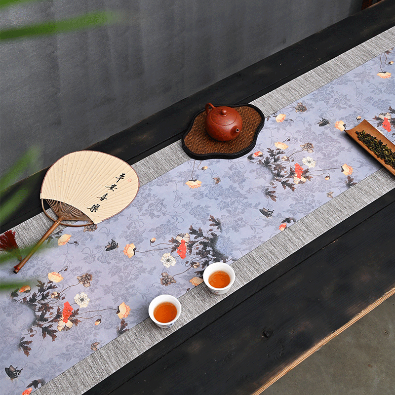 棱织茶旗香云纱茶布桌旗茶席防水茶台新中式禅意高端茶桌布隔热垫,淘宝优惠券,粉丝福利购,淘宝优惠卷