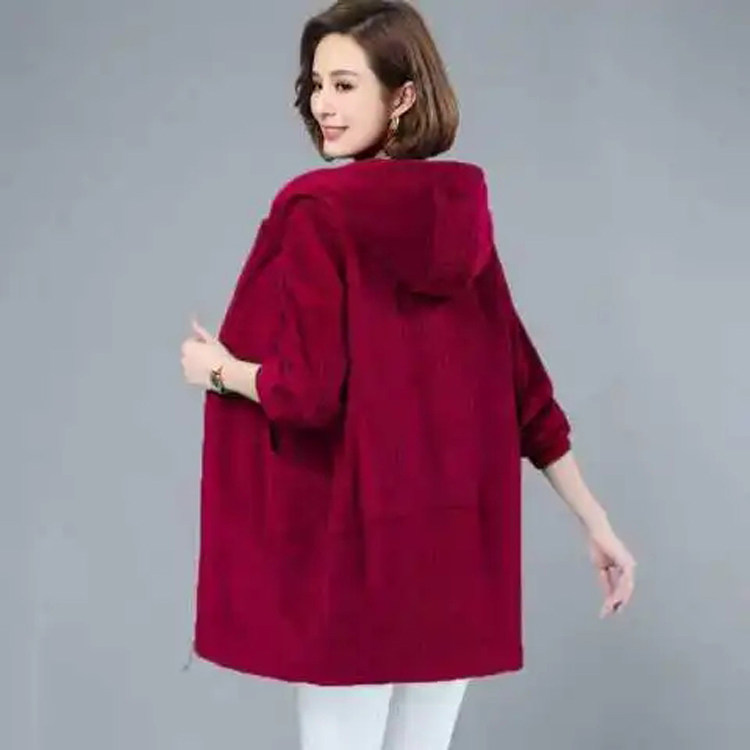 大码中年妈妈装2023秋季纯色显瘦宽松中长款连帽灯芯绒长袖外套女,淘宝优惠券,粉丝福利购,淘宝优惠卷