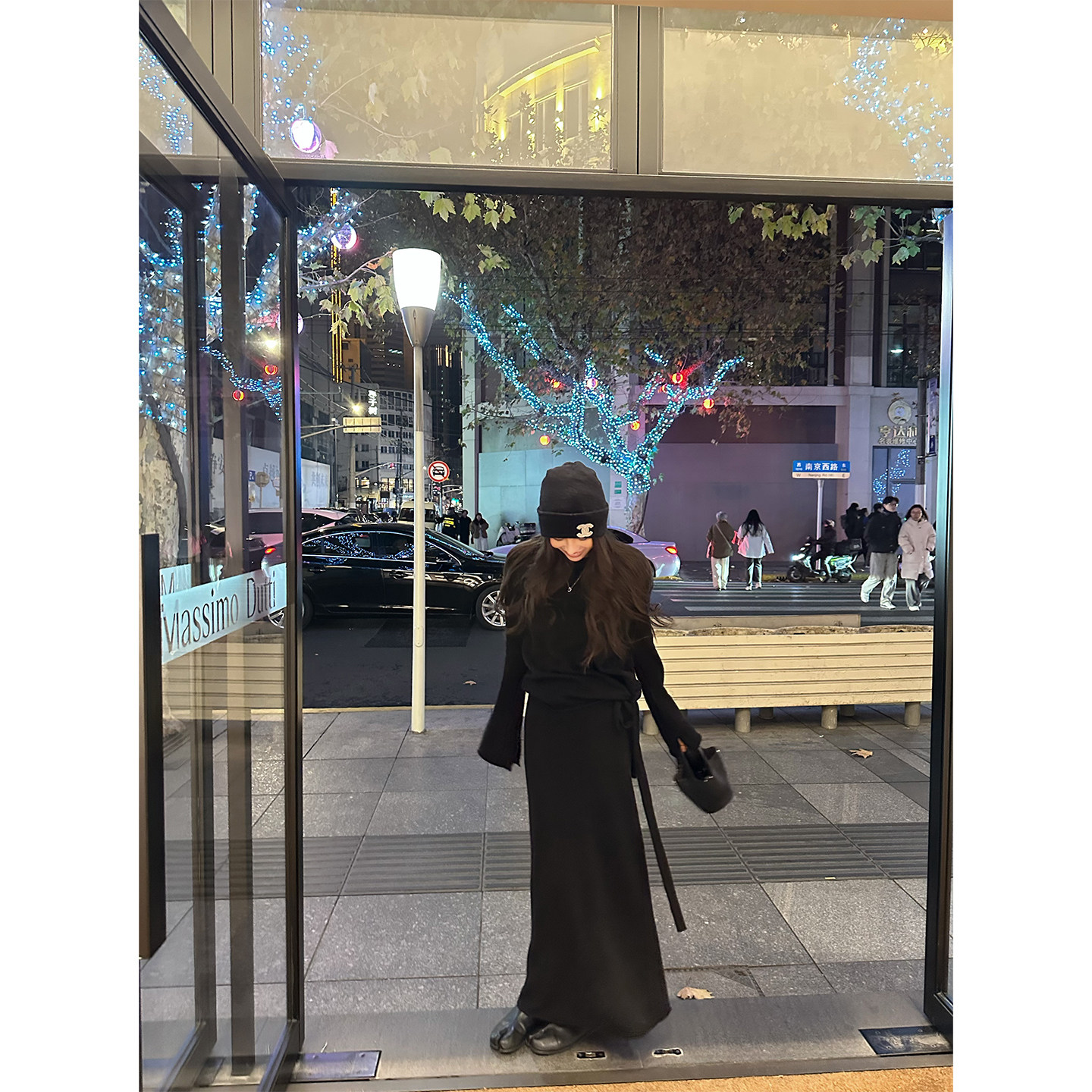 NanaByNana【焦糖黑巧】羊毛绑带喇叭袖毛衣女春A字开叉半身长裙,淘宝优惠券,粉丝福利购,淘宝优惠卷