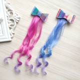 Детский милый парик с бантиком, аксессуар для волос, кудрявая заколка для волос, градиент