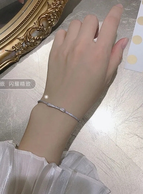 轻奢超闪满钻蝴蝶结ins小众手链