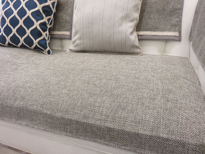 高档加厚纯色防滑棉麻布艺沙发垫四季简约现代沙发巾套罩洋气灰色-图1