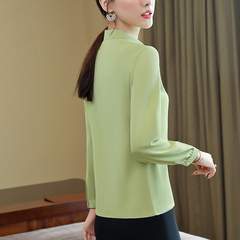 加绒2020冬季新款小衫立领雪纺衫 香菲丽莎蕾丝衫/雪纺衫