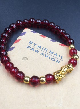 单圈酒红石榴石保色金