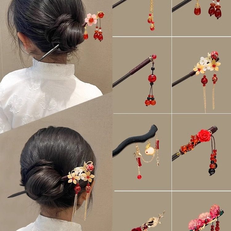 儿童发簪新中式簪子女古风马面裙配饰女童汉服头饰步摇发钗高级感,淘宝优惠券,粉丝福利购,淘宝优惠卷